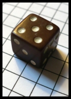 Dice : Dice - 6D Pipped - Brown With White Pips 2